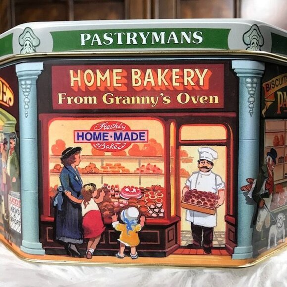 NWOT Vintage Silver Crane Co Old English Arcade (Made in England) Octagonal Tin - Picture 11 of 16